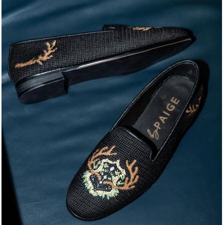  By Paige Needlepoint Loafer in Antler Crest   Apparel & Accessories > Shoes > Loafers